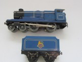 Chad-Valley Gauge 0 Clockwork BR Blue 4-4-0 Locomotive and Tender 10138