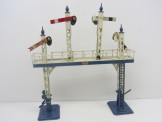 Early Hornby Gauge 0 Red Home and Distant No2 Signal Gantry