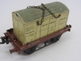 Postwar Hornby Gauge 0  BR Flat Wagon with Ventilated Container