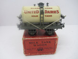 Early Hornby Gauge 0 "United Dairies" Milk Tank Wagon Boxed