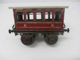 Early Bing Gauge One Continental Red 4-wheeled Passenger Coach