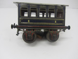 Early Bing Gauge One Continental Blue 4-wheeled Passenger Coach