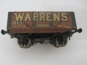 Leeds Gauge 0 Wood and Paper Litho "Warrens" Private Owner Open Wagon