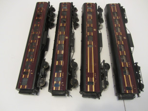 Rake of 4 Exley Gauge 0 Bogie Coaches