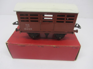 Postwar Hornby Gauge 0 NE No1 Cattle Truck Boxed