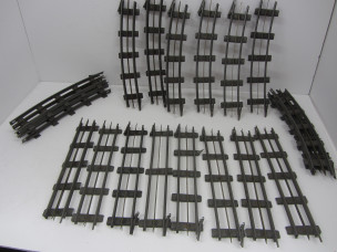 Oval of Rare Early Bassett-Lowke Gauge 0 Tinplate Electric Tack with Brass Strip Centre Rail