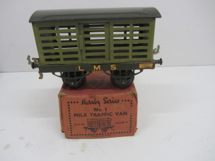 Early Hornby Gauge 0 Nut and Bolt LMS Milk Traffic Van Boxed