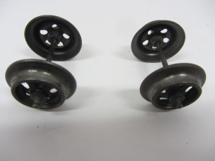 Scarce Set of Carette Gauge 0 Tinplate Wagon Wheels with Axles