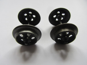 Scarce Set of Carette Gauge 0 Tinplate Wagon Wheels with Axles