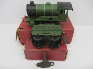 Postwar Hornby Gauge 0 C/W No 501 NE Locomotive and Tender Boxed