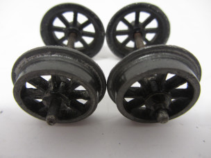 Set of Postwar Bassett-Lowke Gauge 0 Wagon Wheels with Axles