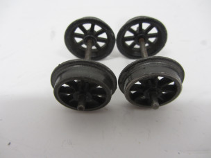 Set of Postwar Bassett-Lowke Gauge 0 Wagon Wheels with Axles