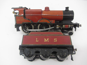 Early Bassett-Lowke Gauge 0 C/W LMS 4-4-0 Compound Locomotive and Tender 1036